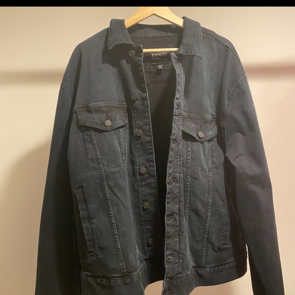 LIKE NEW Mens Express Hyperstretch Dark Blue Trucker Jacket Size XL